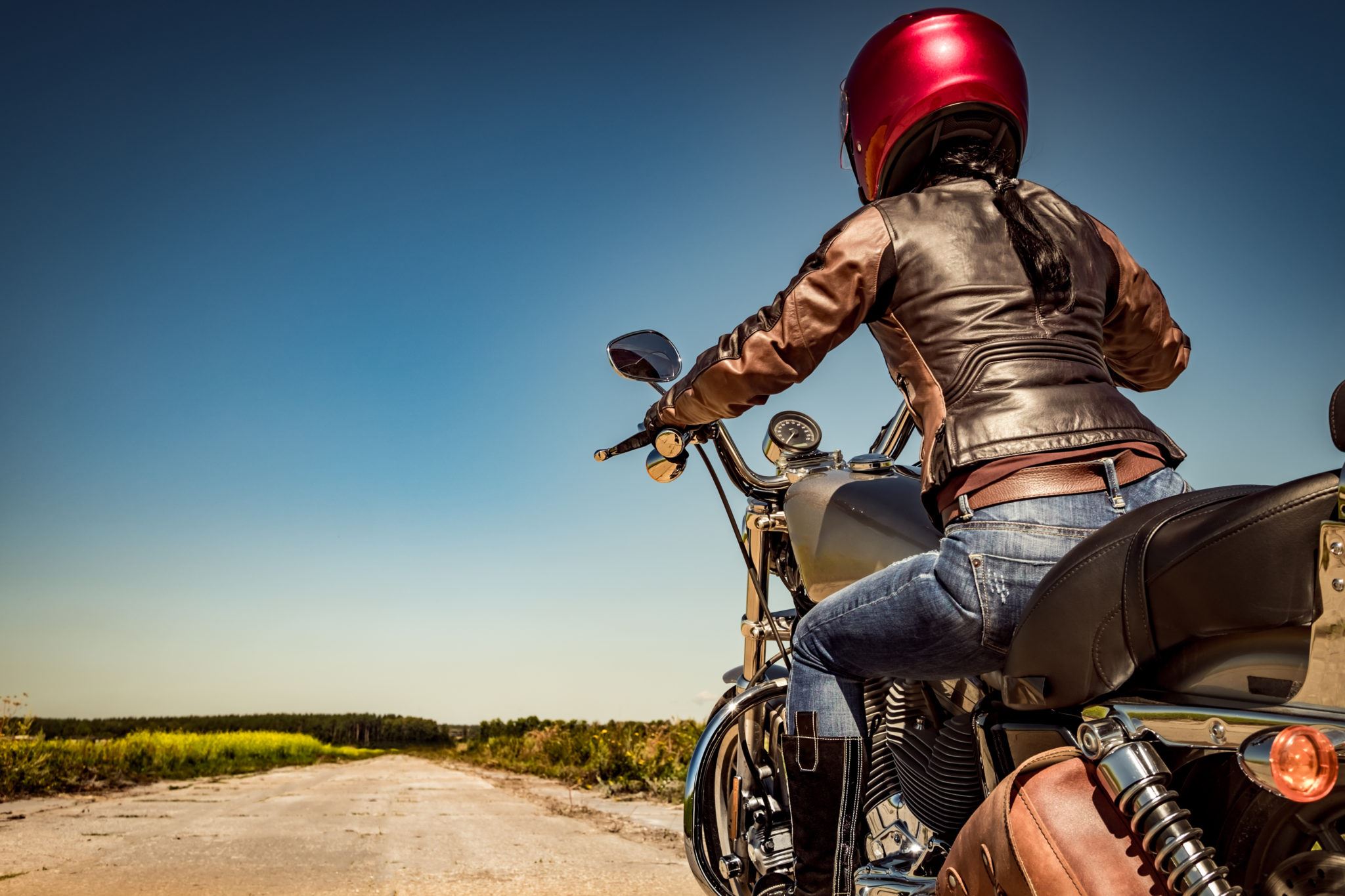 woman on motorcycle